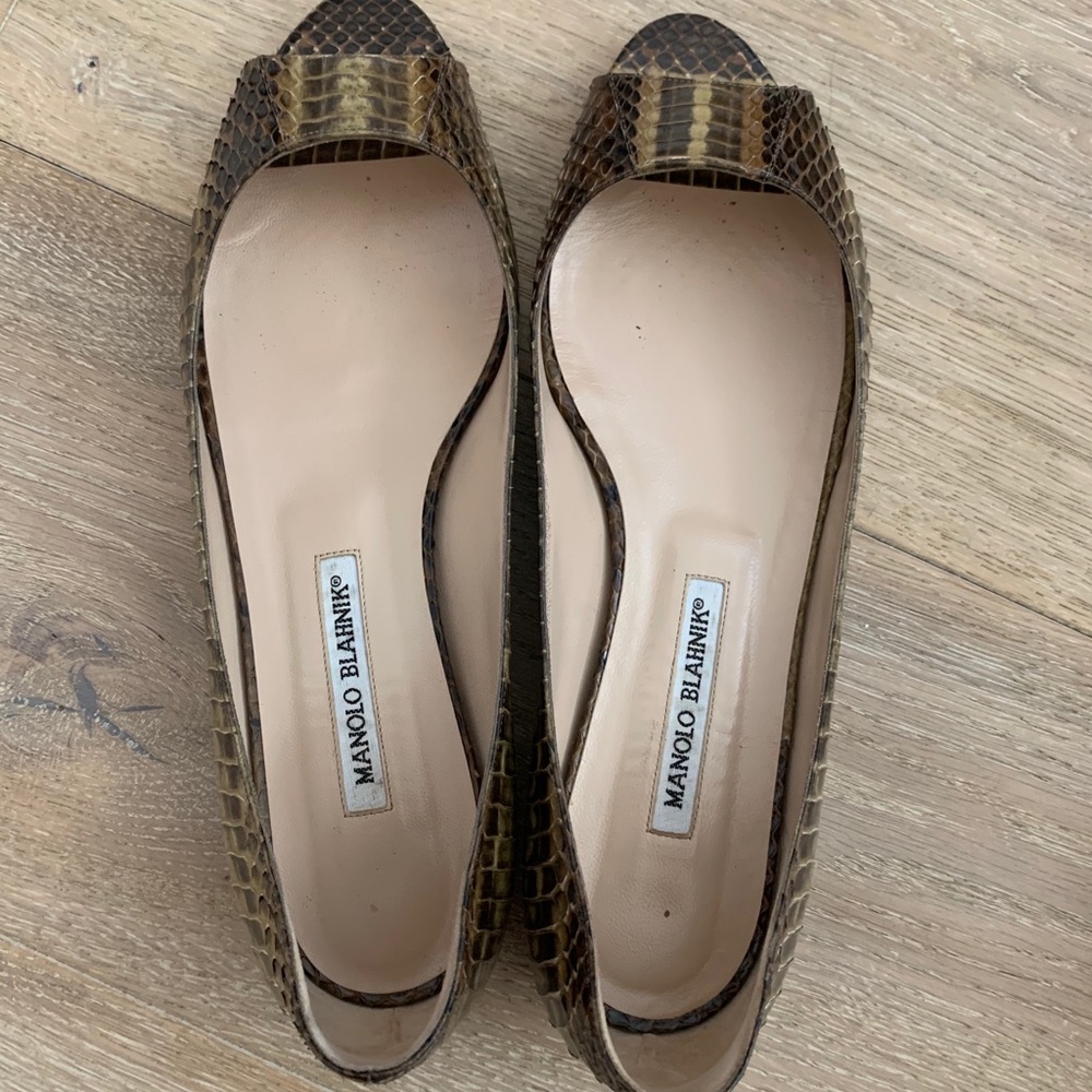 Manolo Blahnik Open Toe Flats